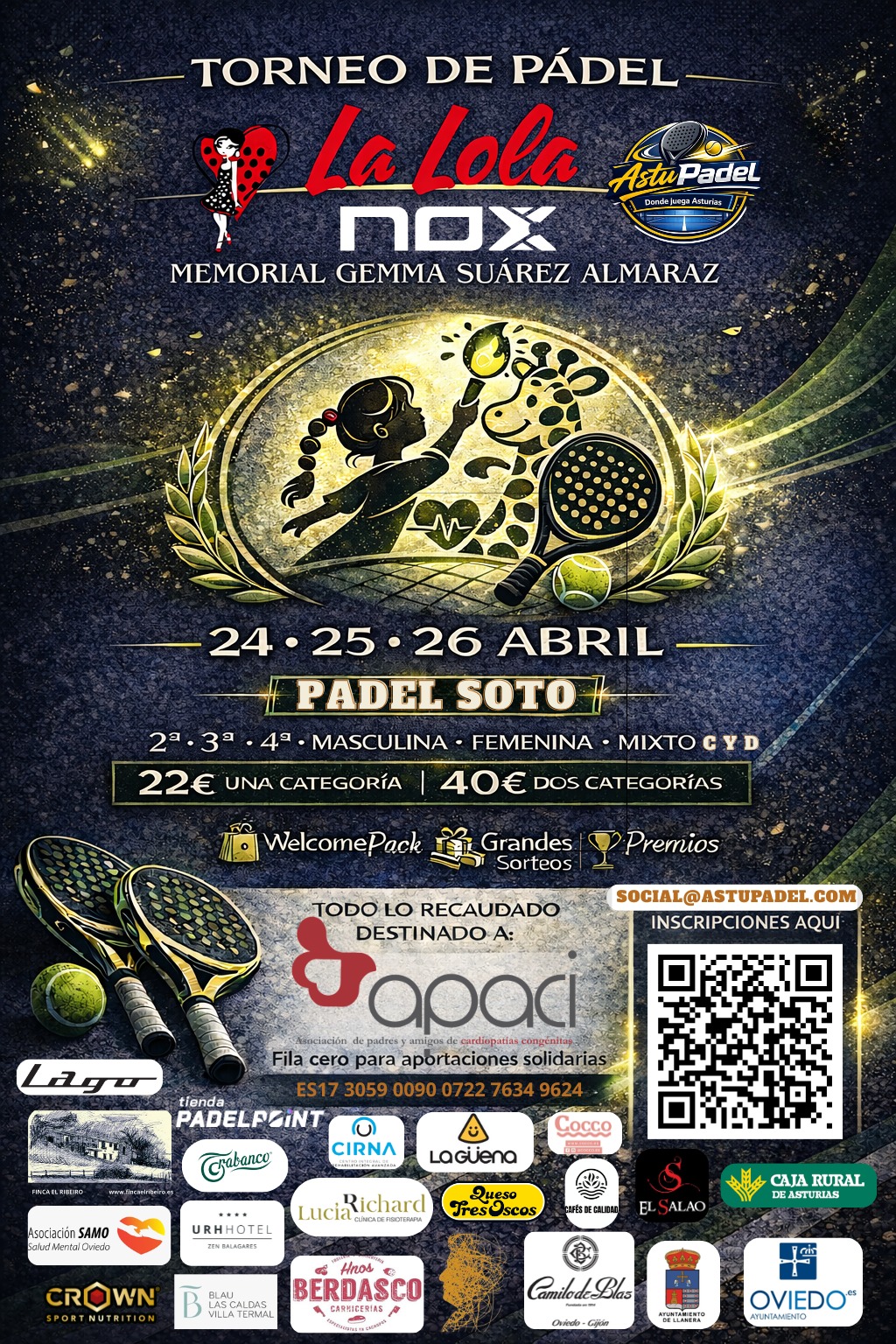 Poster del 1er Torneo Solidario AstuPadel